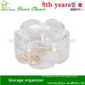 small clear plastic bead storage box, flower shape mini cosmetic storage box